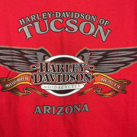 Harley Davidson Too Tough To Die Tucson,AZ Red Short Sleeve T-Shirt Size XXL NWT - Picture 1 of 10